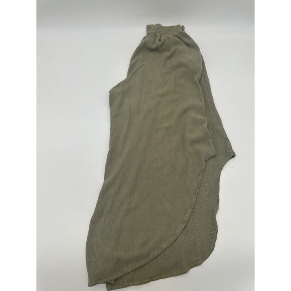 Rewash Casual Pants High Rise Capri Beach Pants Elastic Band Sz M Green - Picture 2 of 9